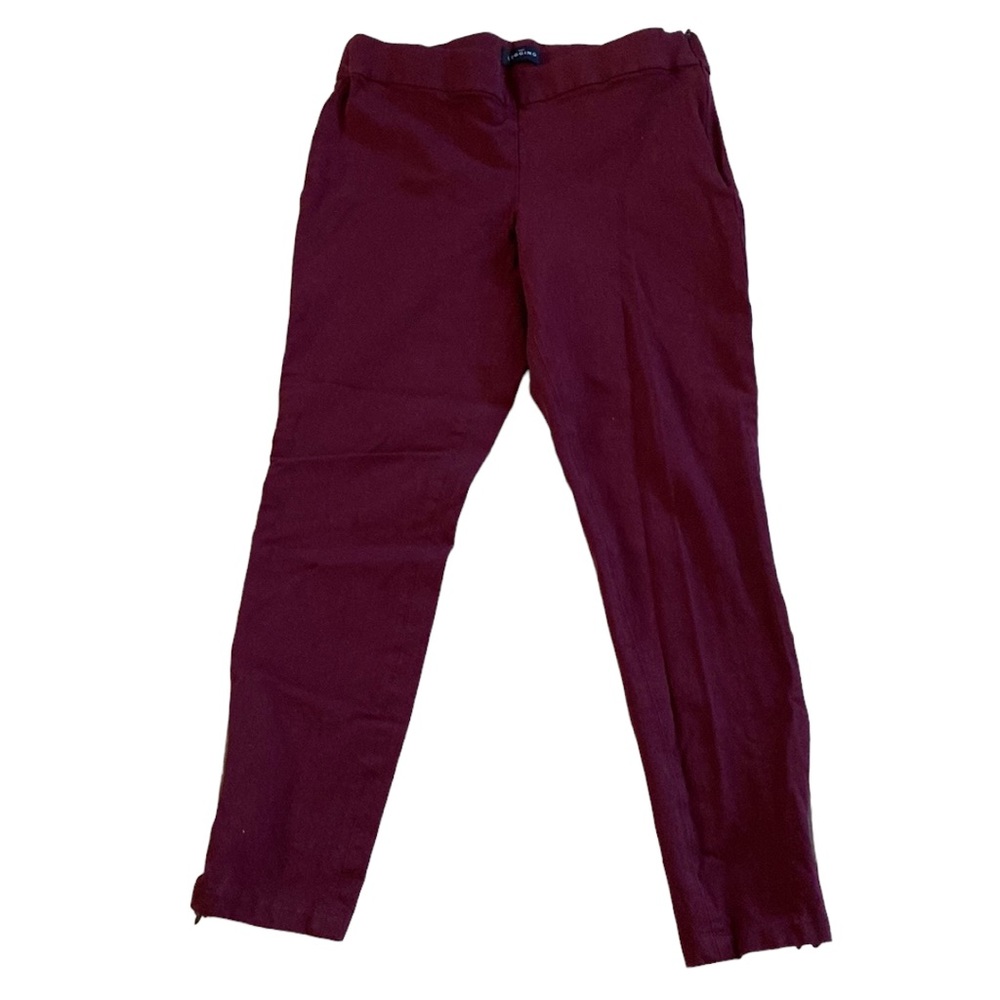 White House Black Market Burgundy-Red The Legging Side-Zip Skinny-Leg Pants S 10